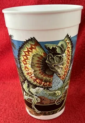 Jurassic Park McDonald's Dinosaur Collector Cup JP3 Dilophosaur Coca Cola 1992 • $5