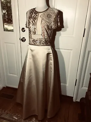 Vintage Gown Victoria Royal 2piece   Champagne & Ivory￼ Size 6 Art Deco Beadwork • $95