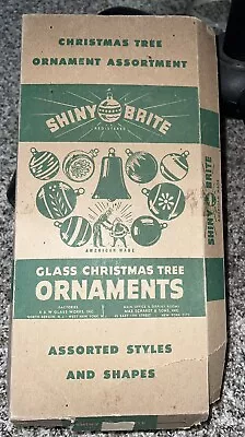 Vintage Assortment Of Shiny Bright Christmas Ornaments & Box. Silent Night! • $21.51