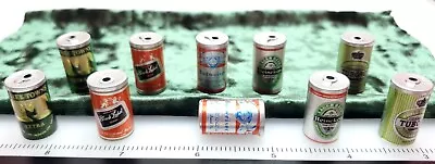 Vtg Miniature Metal Beer Can Lot (10) Budweiser Heineken Dollhouse Jewelry Craft • $17.95