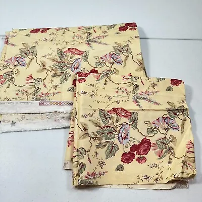 Laura Ashley Fabric Yellow Flowers 2 Pieces English Country 35x52 25x45 • $33.75