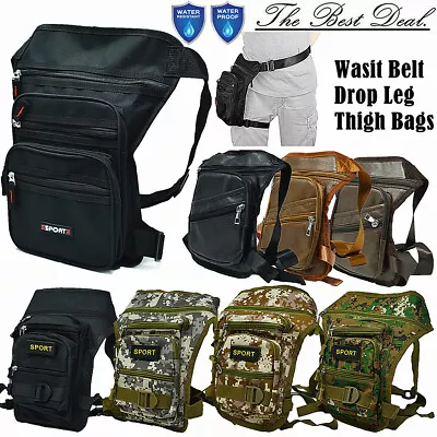 Mens Waterproof Waist Belt Drop Leg Thigh Bag Fanny Pack Utility Holster Pouch • $12.88