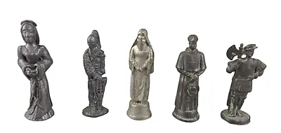 Lot 5 Vintage Antique Medieval Miniature Pewter Figures Knights Religious Statue • $60