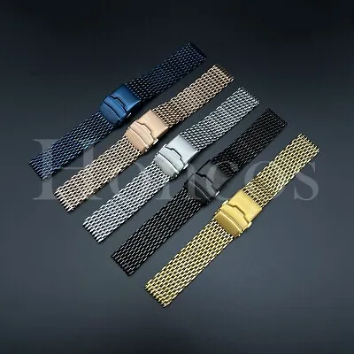 18 20 22 MM Stainless Steel Shark Mesh Bracelet Watch Band Strap Fits For Seiko • $17.99