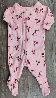 Baby Girl Clothes Vintage Gymboree Pink Roses 2002 Footed Outfit • $39.99