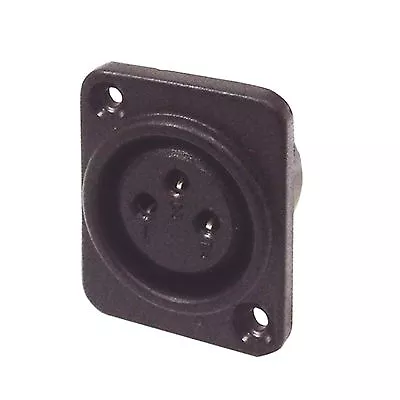 Black 3 Pin Xlr Chassis Socket With Solder Terminals • £3.32