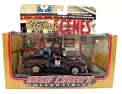 Road Champions Classic Scenes Black  1956 Ford F100 Mobil Gas Pickup Truck  1999 • $7.50