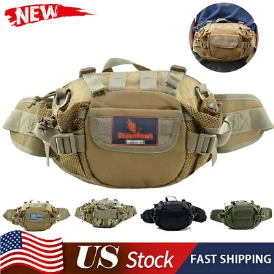 Military Tactical Fanny Pack Bumbag Waist Bag Hip Belt Outdoor Hiking Fishing • $19.89
