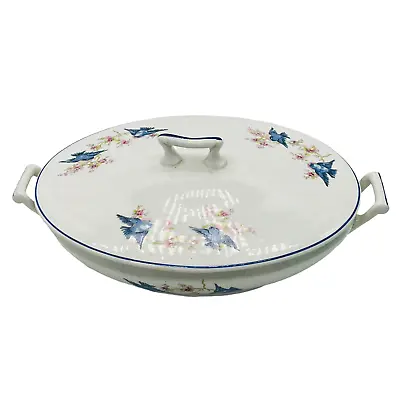 Antique VTG Smith Phillips Bluebird Lidded Oval Serving Casserole Bowl 9  RARE • $149.99