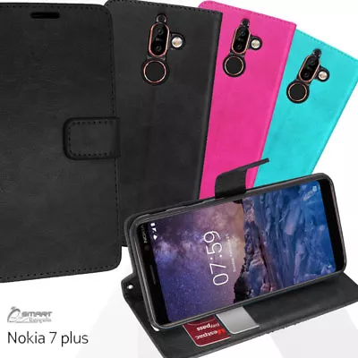 Wallet Flip Card Slot Stand Case Cover For Nokia 7 Plus • $7.99