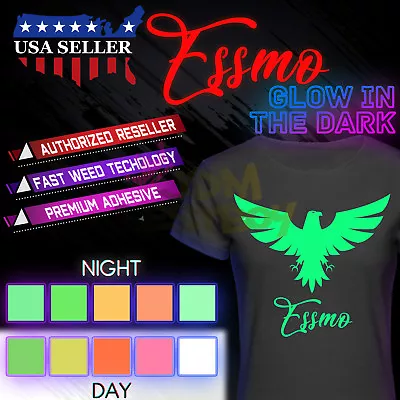 ESSMO™ Glow In The Dark Heat Transfer Vinyl HTV T-Shirt 20  Roll Iron Heat Press • $135.99