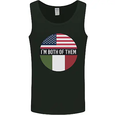 £10.99 • Buy USA And Italian Heritage Italy American Flag Mens Vest Tank Top