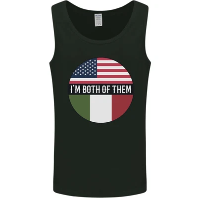 USA And Italian Heritage Italy American Flag Mens Vest Tank Top • £10.99