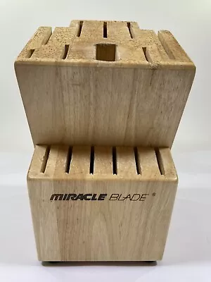 Miracle Blade Knife Block 15 Slots Solid Wood Natural Satin Finish - No Knives • $19.95