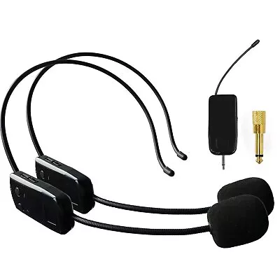 Wireless Microphone System For 2 People 2.4G Dual Wireless Headset Mics Idea... • $35.43