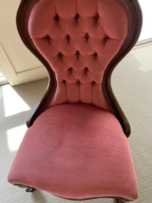 $150 • Buy Ladies Velvet Coral Pink Boudoir Chair