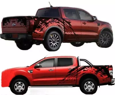 Graphic Mud Splash Car Hood Rear Side Sticker Kit For Ford Ranger Tailgate Decal • $206.79