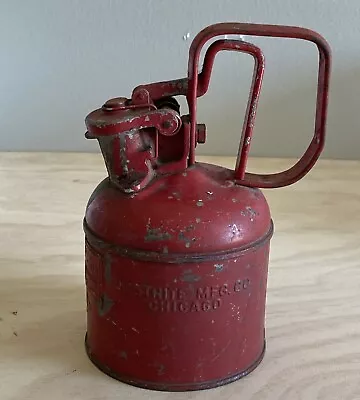 Vintage Red Metal Oil Can Justrite Mfg Company Chicago Safety Can • $19.99