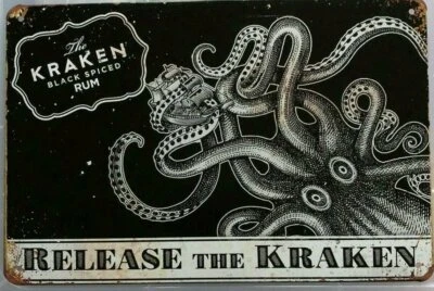 $12.99 • Buy KRAKEN RUM Rustic Look Vintage Tin Metal Sign Man Cave, Shed-Garage And Bar Sign