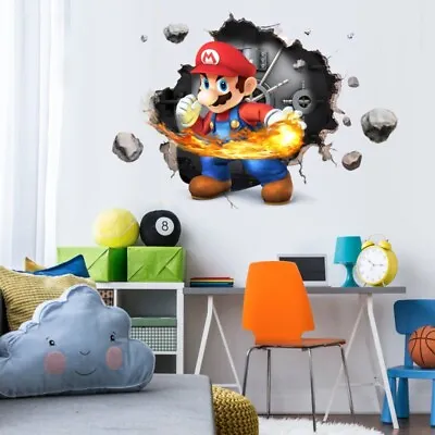 £8.95 • Buy Super Mario Wall Sticker Vinyl Room Bedroom Mural Kids Nursery UK