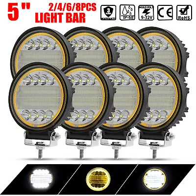 5 Inch LED Work Light Bar Round Spot Flood Offroad 4WD Driving Lamps Truck AU • $37.99