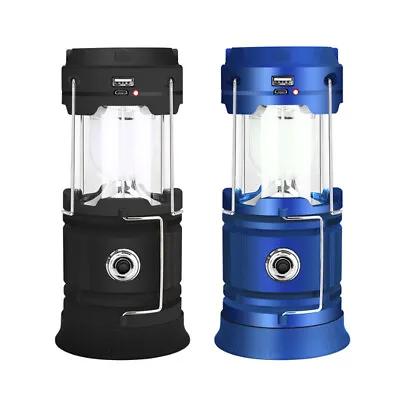 Portable Solar Camping Lantern Collapsible LED Flashlights USB Rechargeable • $16.99