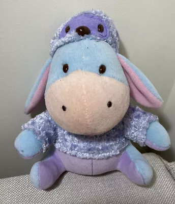 Disney Baby Eeyore Plush Toy 16cm Tall Purple Dress Up Costume Winnie Pooh • $24.95