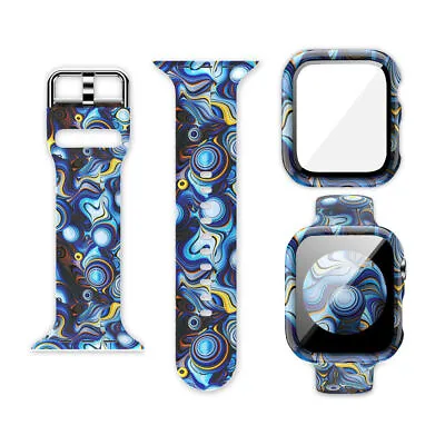 $17.68 • Buy Patterned Printed Watch Band + Case Set For Apple Watch Series 7 6 5 4 3 2 1 SE