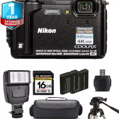 Nikon COOLPIX W300 Camera (Black) + Extra Battery + Flash+ 1 Yr Warranty • $853.99