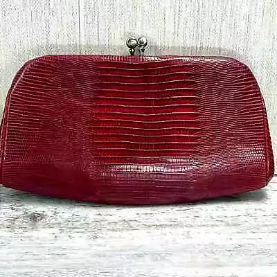 Vintage Lesco Handbag Brown Alligator Crocodile Designer  Clutch Purse • $39