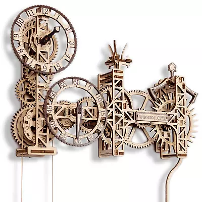 Steampunk Wall Clock By WOODEN.CITY - Wooden Model Kit Wall Art Decor • $74.90