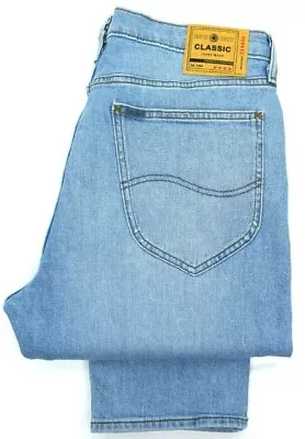 Lee Jeans Mens Luke Slim Tapered Fit Jeans 'Light Blue' FACTORY SECONDS  L35 • £20.99