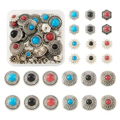 24 Sets Sunflower Decorative Rivets Studs 13-20mm Turquoise Conchos Vintage N... • $22.99