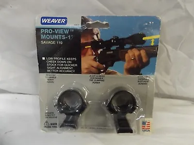 Weaver Pro View Mounts 1 Inch Savage 110 Thru 116 Scope Aluminum Gloss Black • $12.95