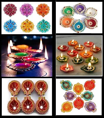 NEW Clay Diya Diva Diwali Matki TeaLight Wax Lamp Burner Candle Holder Gift Xmas • £7.99