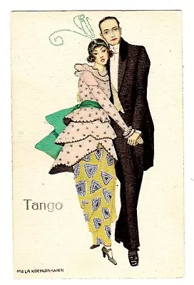 Postcard Austrian Mela Koehler Tango Couple Series 843 Number 3 • $110