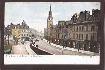 SCOTLAND-LANARKSHIRE-HAMILTON-NEW CROSS And TOWN HALL-HAMILTON 1906. • £4.99