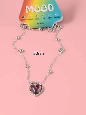Mood Heart Charm Necklace Jewelry For Women Gift For Her Necklace Accessories • $6.32