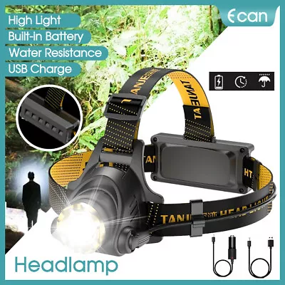 12000000lm LED Headlamp USB Rechargeable Headlight Head Torch Lamp Flashlight • $15.99