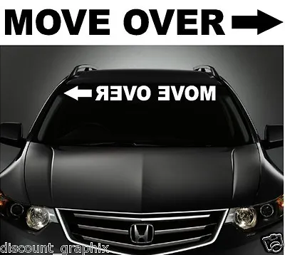 Move Over Windshield Lettering Decal Sticker The Law Road Slower Traffic Rage • $10.97