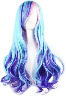 Curly Multi-Color Cosplay Wig/Lolita Long Curly Cosplay Wig Redlution Heat Resi • £19.61