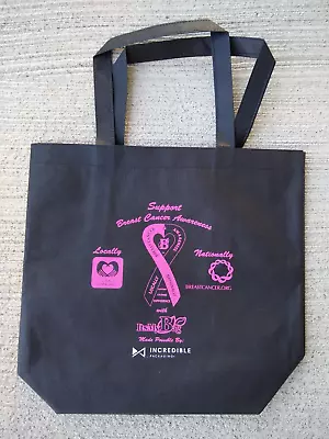 New Breast Cancer Awareness Black Tote Shopping Bag Reusable Eco Friendly • $7.49