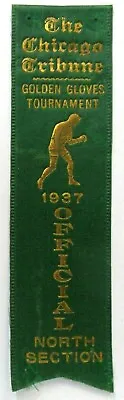 1937 Chicago Tribune GOLDEN GLOVES TOURNAMENT OFFICIAL Ribbon Boxing • $24.99