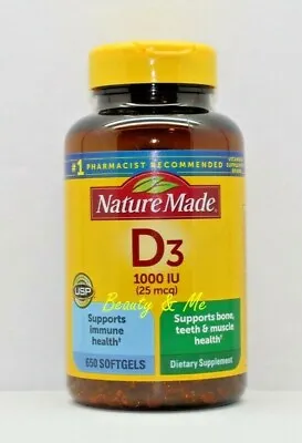 Nature Made Vitamin D3 1000 IU 650 Softgels  • $21.69