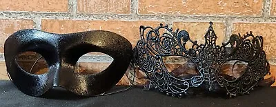 Halloween Costume Couples Masquerade Mask Black Men's Black Lace Women's  • $15