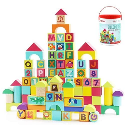£23.31 • Buy 100 Piece Toys  Wooden Building Blocks Toddlers 1 2 3 Year Old Kids Building