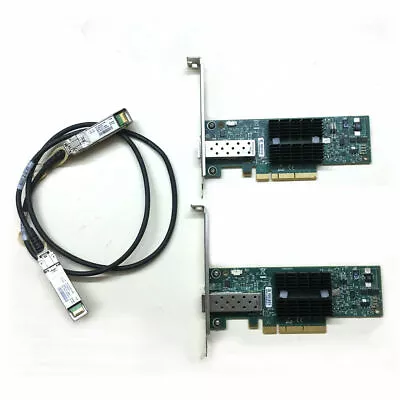 LOT OF 2 MNPA19-XTR 10GB Mellanox ConnectX-2 10Gbe 3m SFP+ Network Card • $44.98