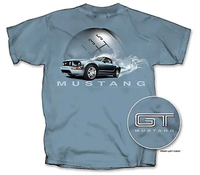 Smoking Burnout Ford Mustang GT Blue T-Shirt - Last Mediums! On Sale & Free Ship • $23.18