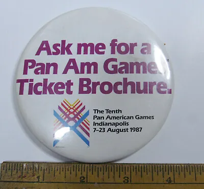 Pan Am Games Indianapolis 1987 Volunteer Pin - 10th Anniversary Ticket Brochure • $4.99