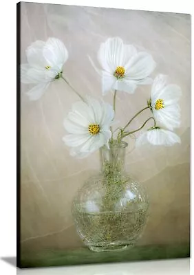 White Daisy Flowers In A Vase Framed Canvas Print Wall Art Home Decor • £44.99